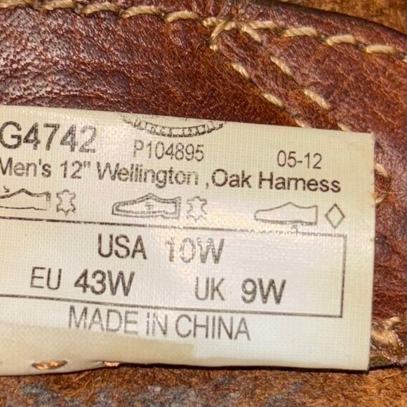 Georgia Boot G4742 Men’s 12” Wellington Work Boots Oak Harness Leather 10W - Picture 5 of 8